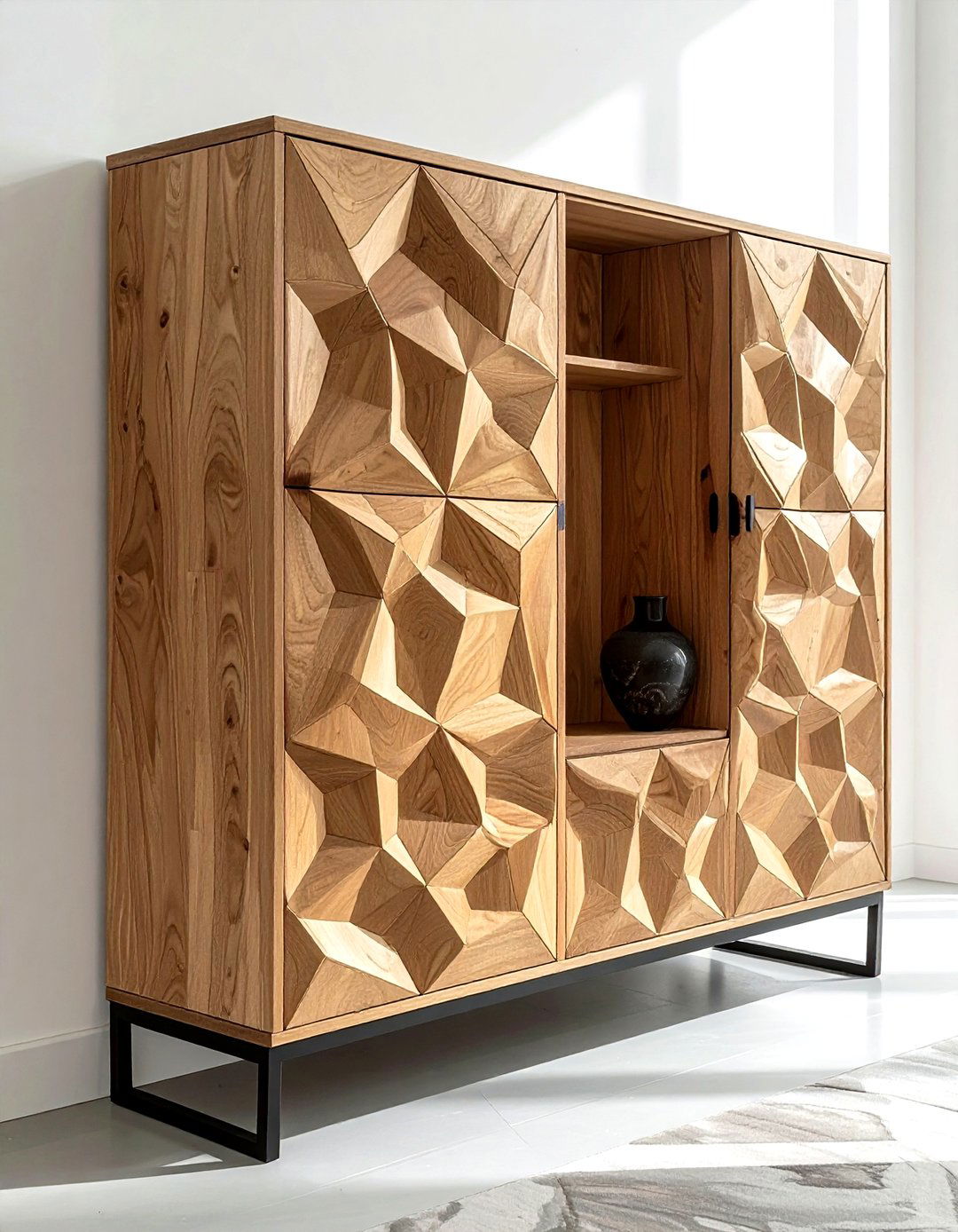 Geometric Patterned Cabinet - 30 living room cabinet ideas