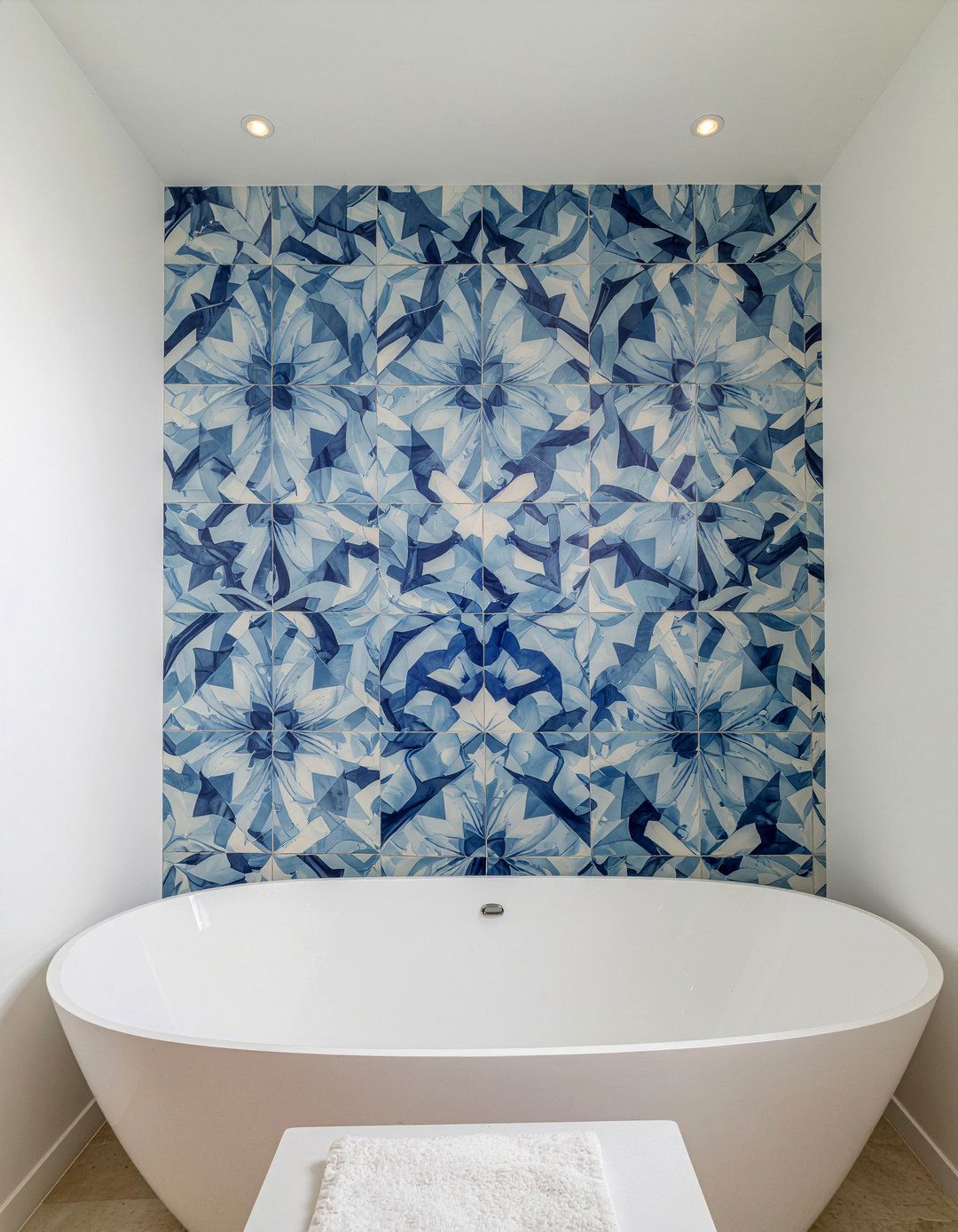 Geometric Portuguese tile pattern - 30 Portuguese tile bathroom ideas