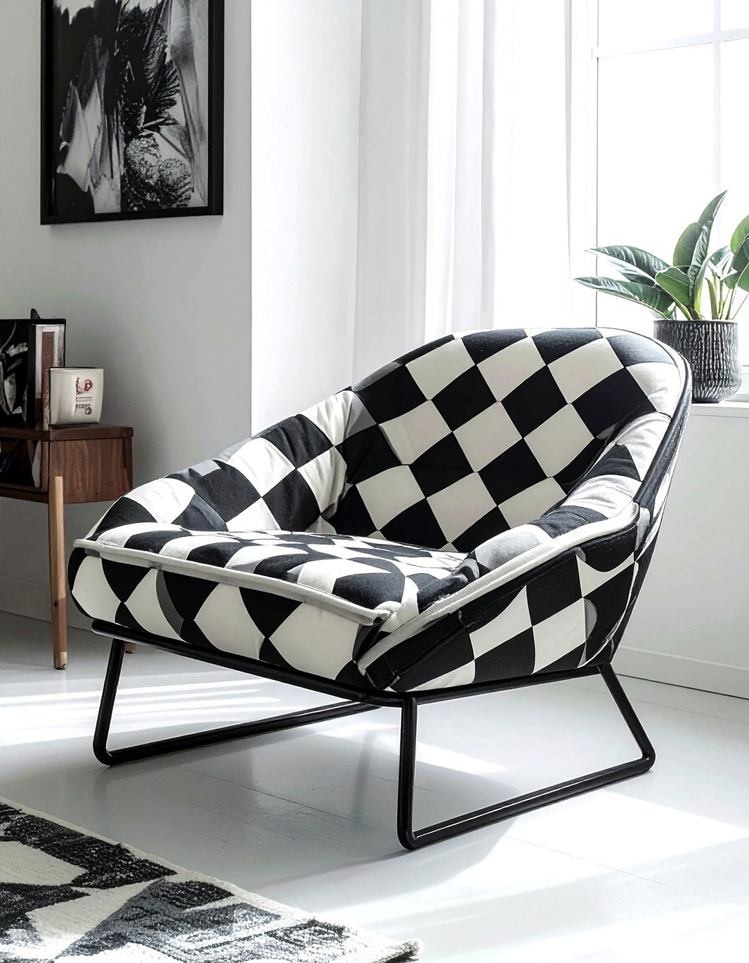 Geometric Slipper Chair - 30 living room slipper chair ideas
