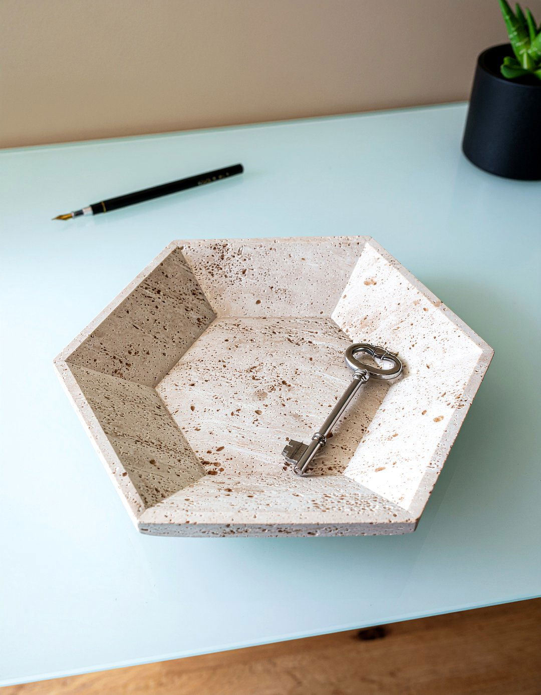 Geometric Stone Dish - 30 living room trinket dishes