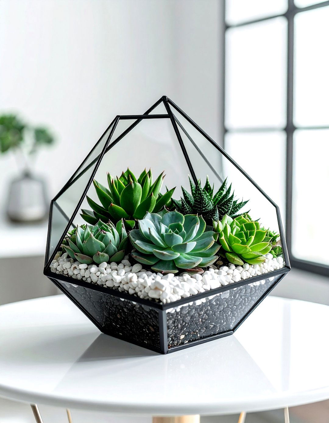Geometric Succulent Terrarium - 30 living room terrariums