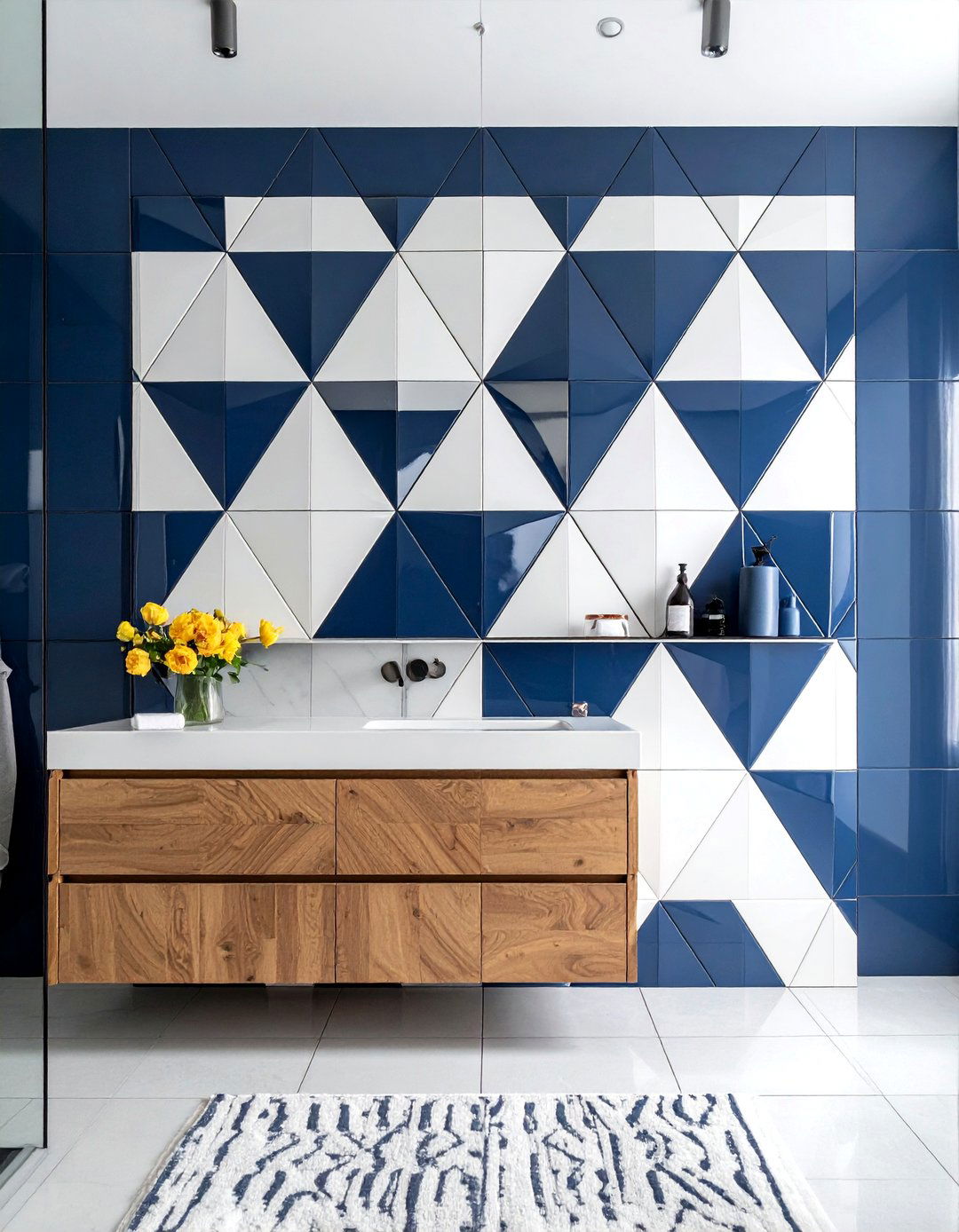 Geometric Tile - 30 bathroom wall ideas