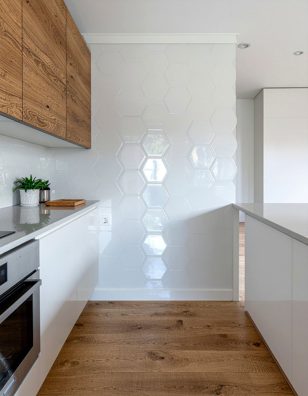 Geometric Tile Wall - 30 kitchen feature wall ideas