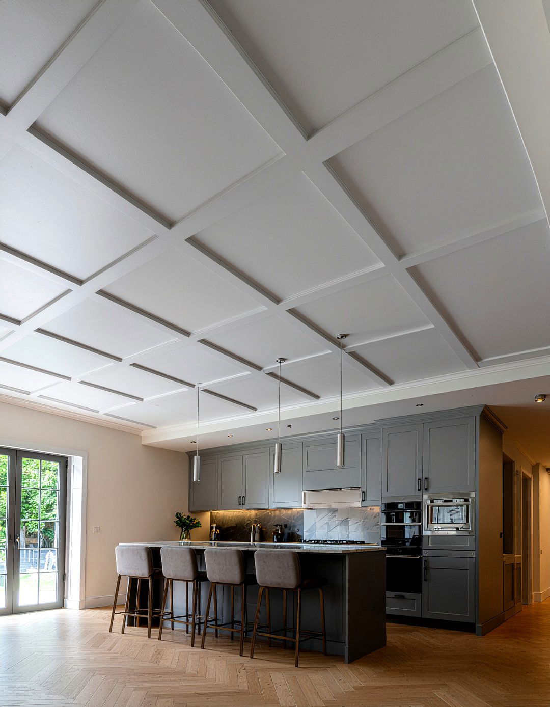 Geometric Tin Ceiling - 30 kitchen tin ceiling ideas