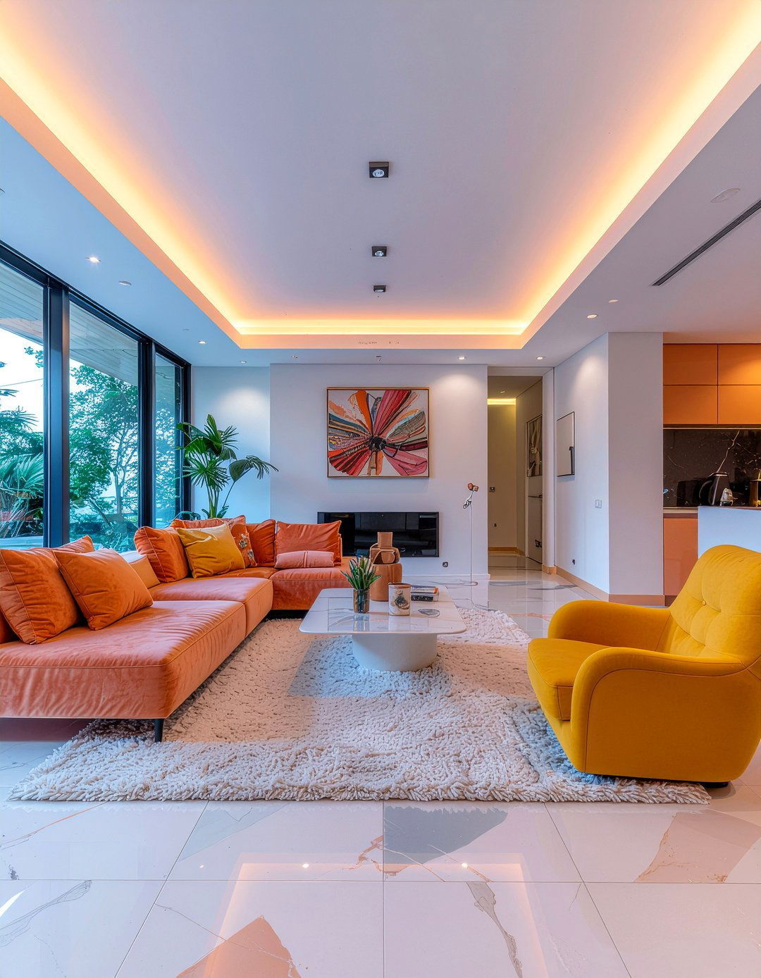 Geometric Vinyl Tile - 30 living room vinyl flooring ideas