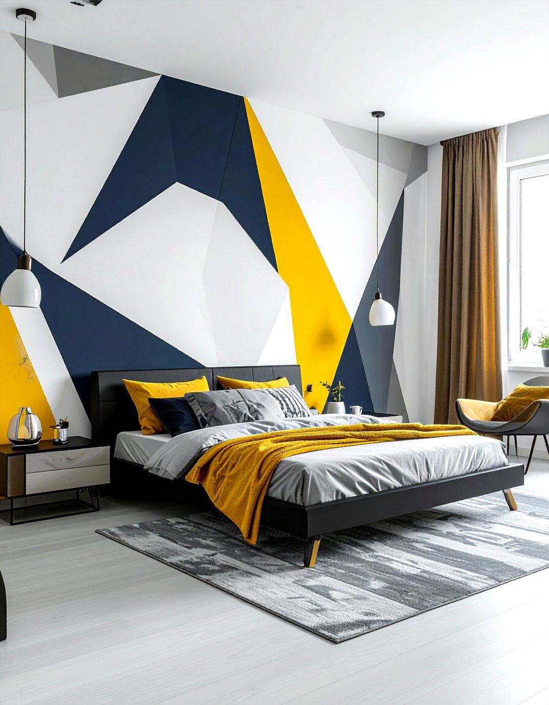 Geometric Wall Paint - 30 kids room decor ideas
