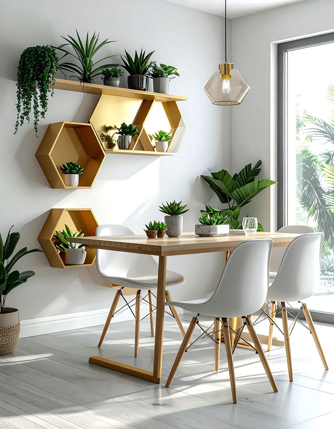 Geometric Wall Shelves - 30 dining room wall storage ideas