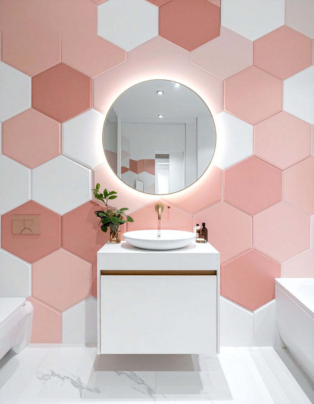 Geometric Wall Tiles - 30 eclectic bathroom ideas