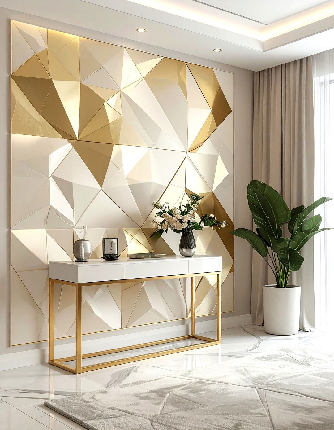 Geometric Wallpaper - 30 Hollywood regency decor ideas