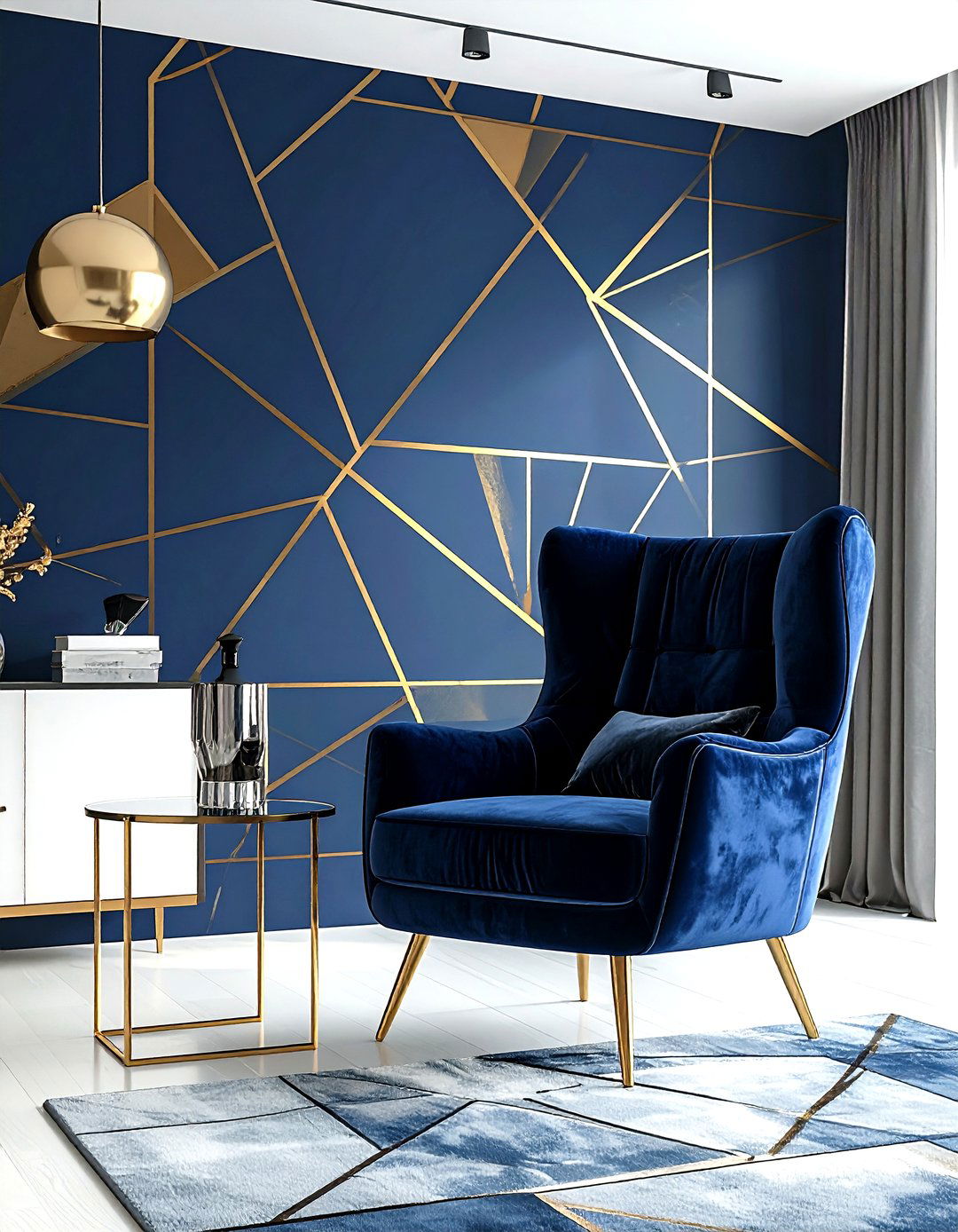 Geometric Wallpaper - 30 living room peel and stick wallpapers