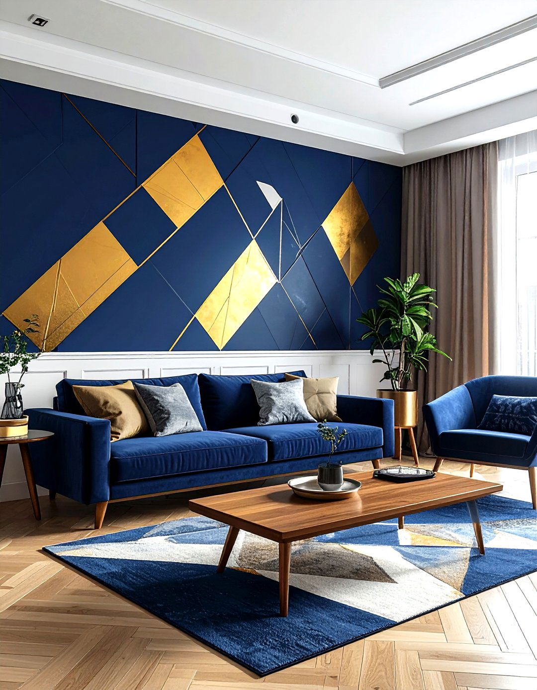 Geometric Wallpaper Living Room - 30 living room wallpaper ideas