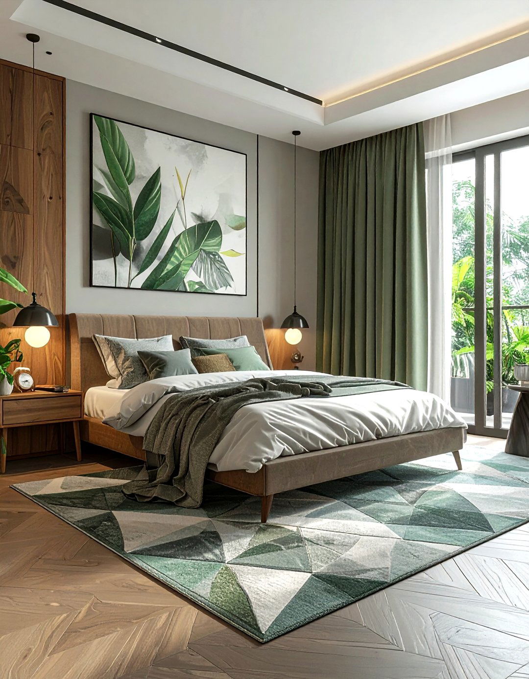 Geometric and organic pattern bedroom - 30 bedroom pattern mixing ideas