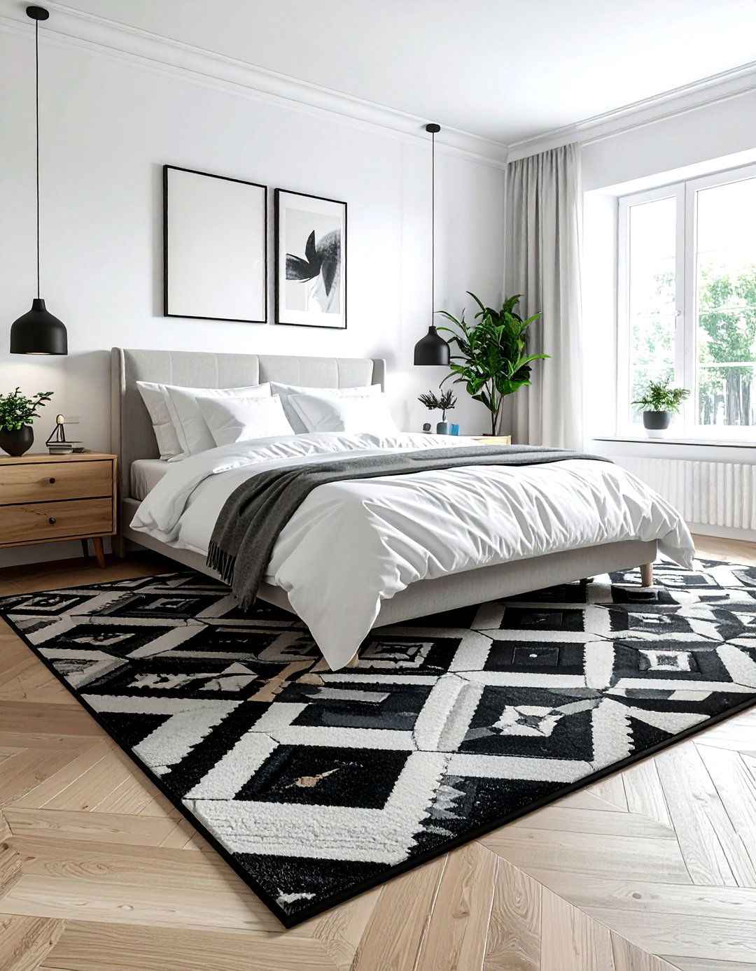 Geometric area rug bedroom - 30 geometric pattern decor ideas