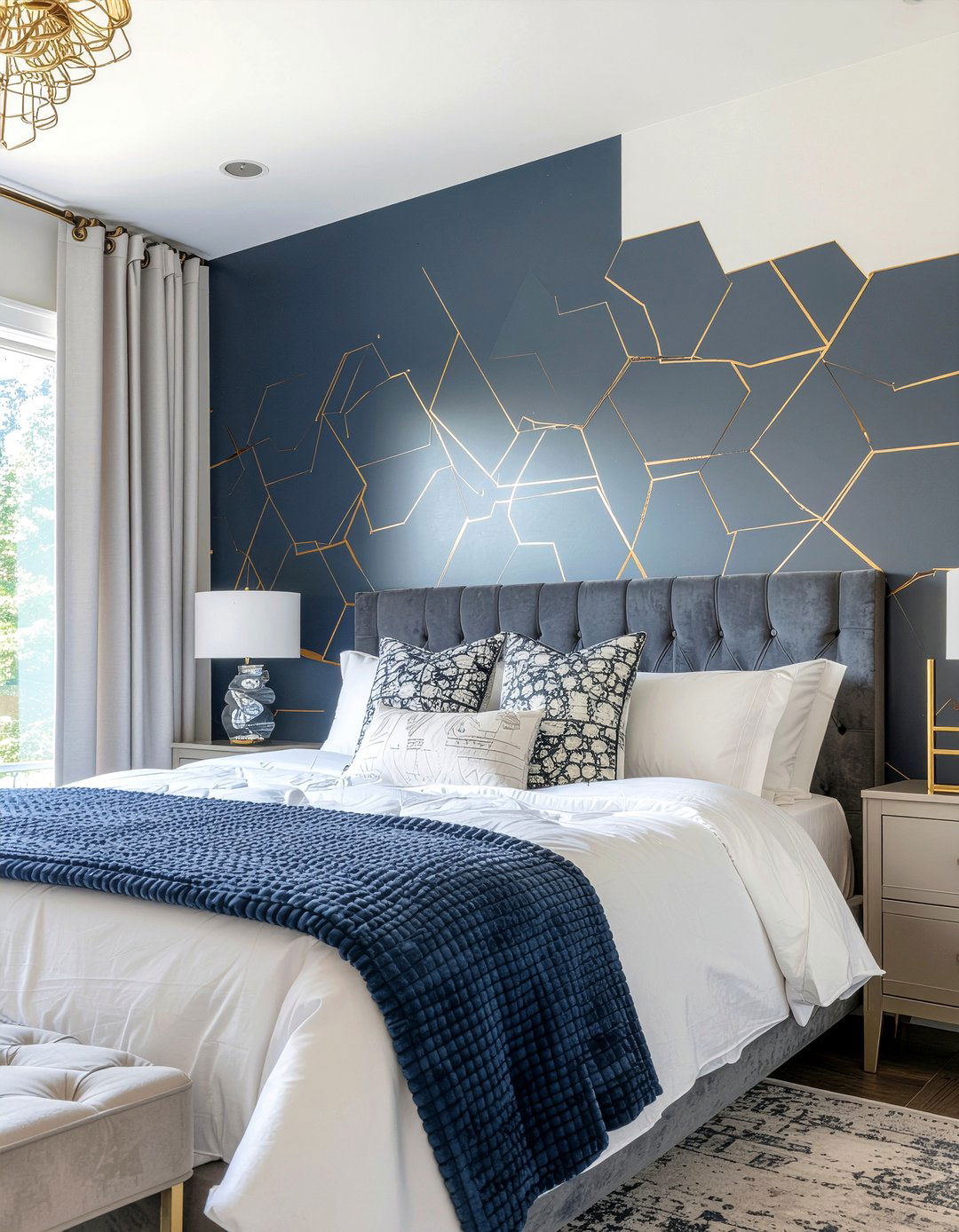 Geometric bedroom wallpaper - 30 bedroom peel and stick wallpapers