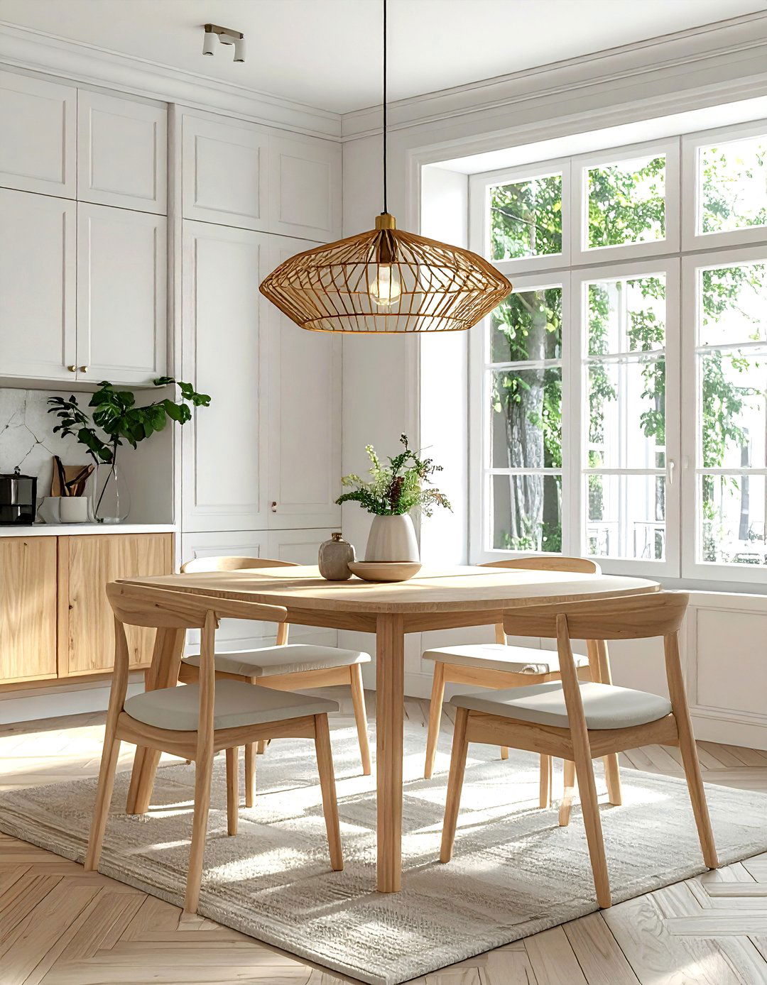 Geometric brass cage light - 30 brass chandelier dining room ideas