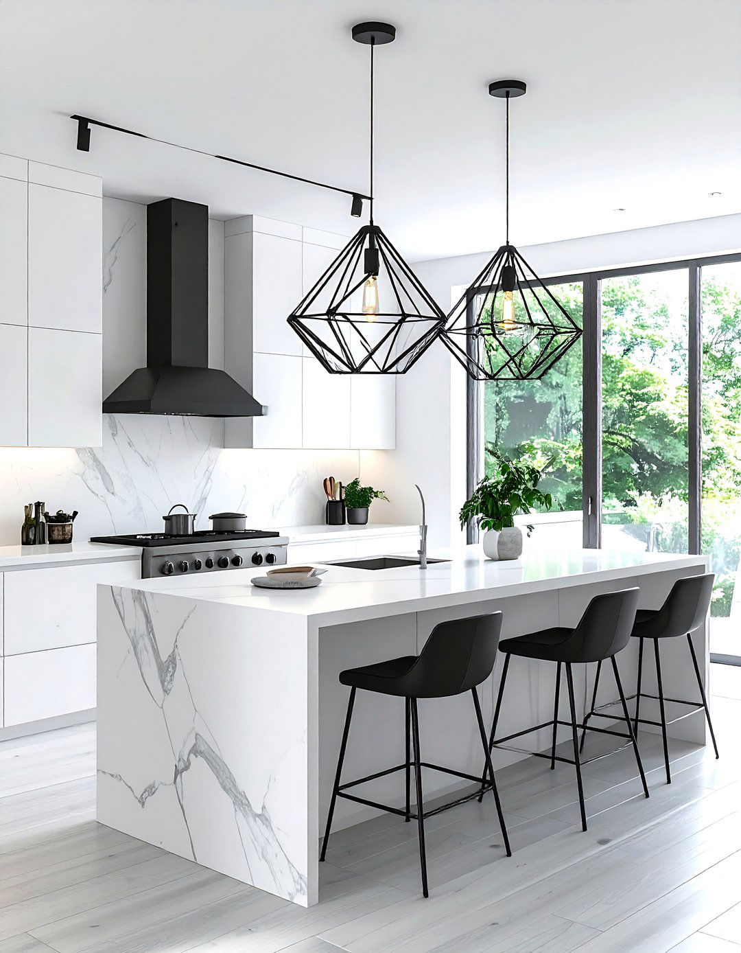 Geometric cage pendant - 30 kitchen lighting design