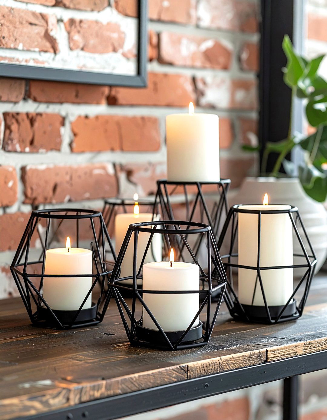 Geometric candle holder set - 30 candle arrangement ideas