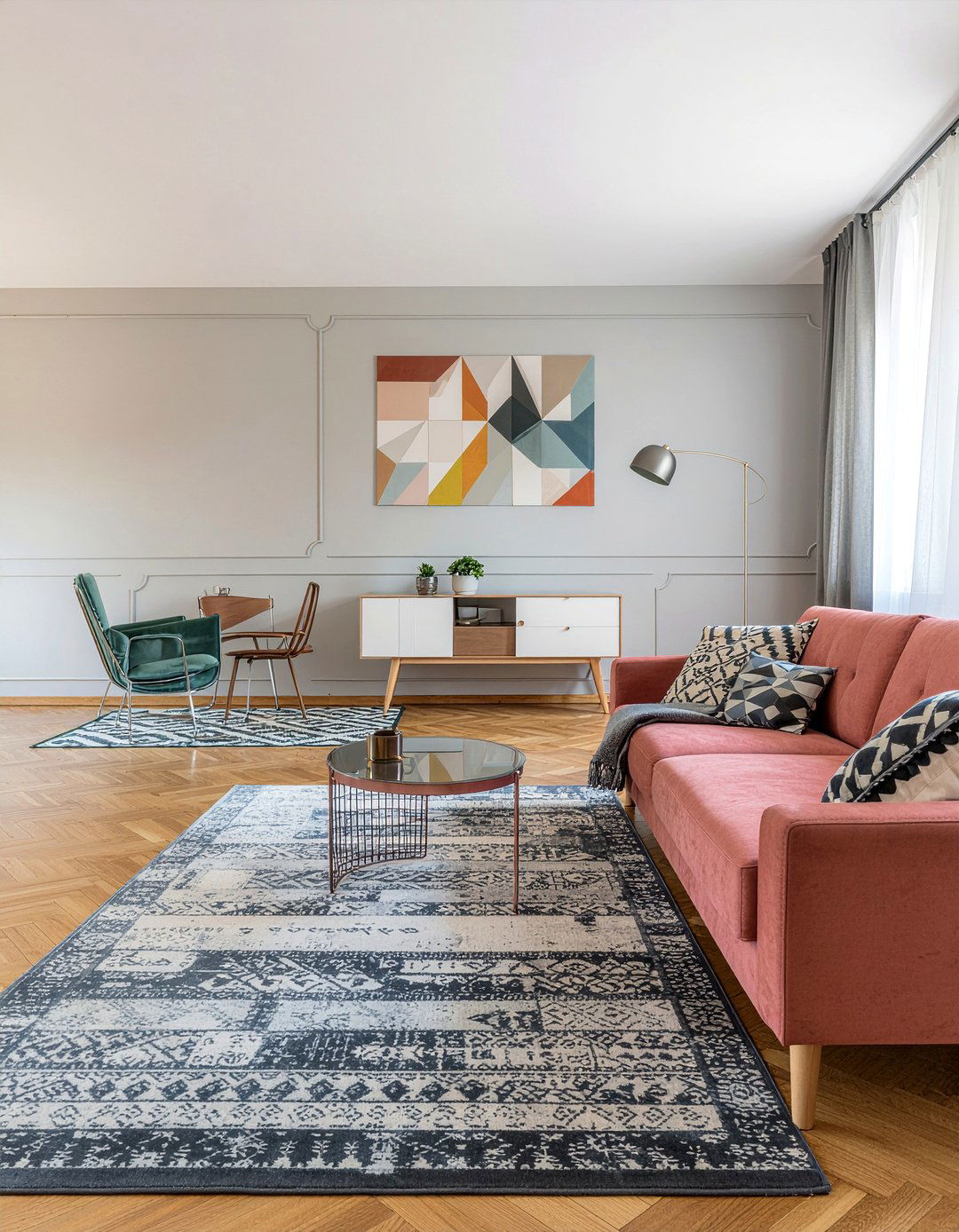 Geometric colorful living room - 30 colorful living room ideas