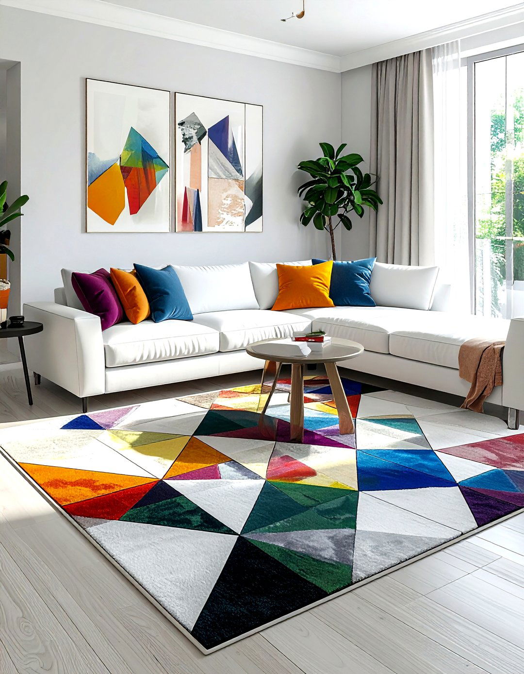 Geometric diamond rug - 30 colorful rug ideas
