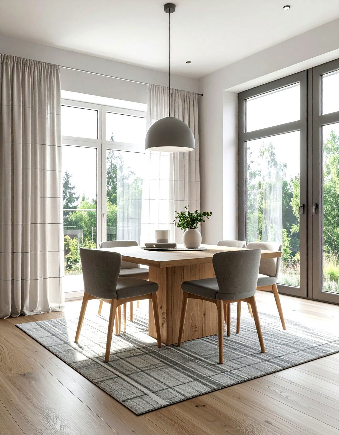 Geometric dining curtain - 30 Finnish dining room ideas