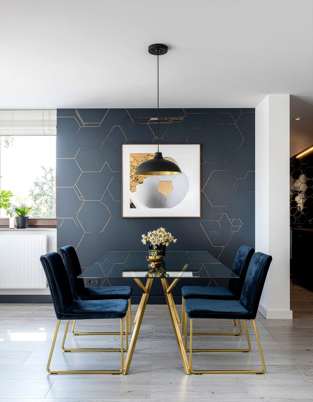 Geometric dining room wallpaper - 30 dining room wallpaper accent ideas