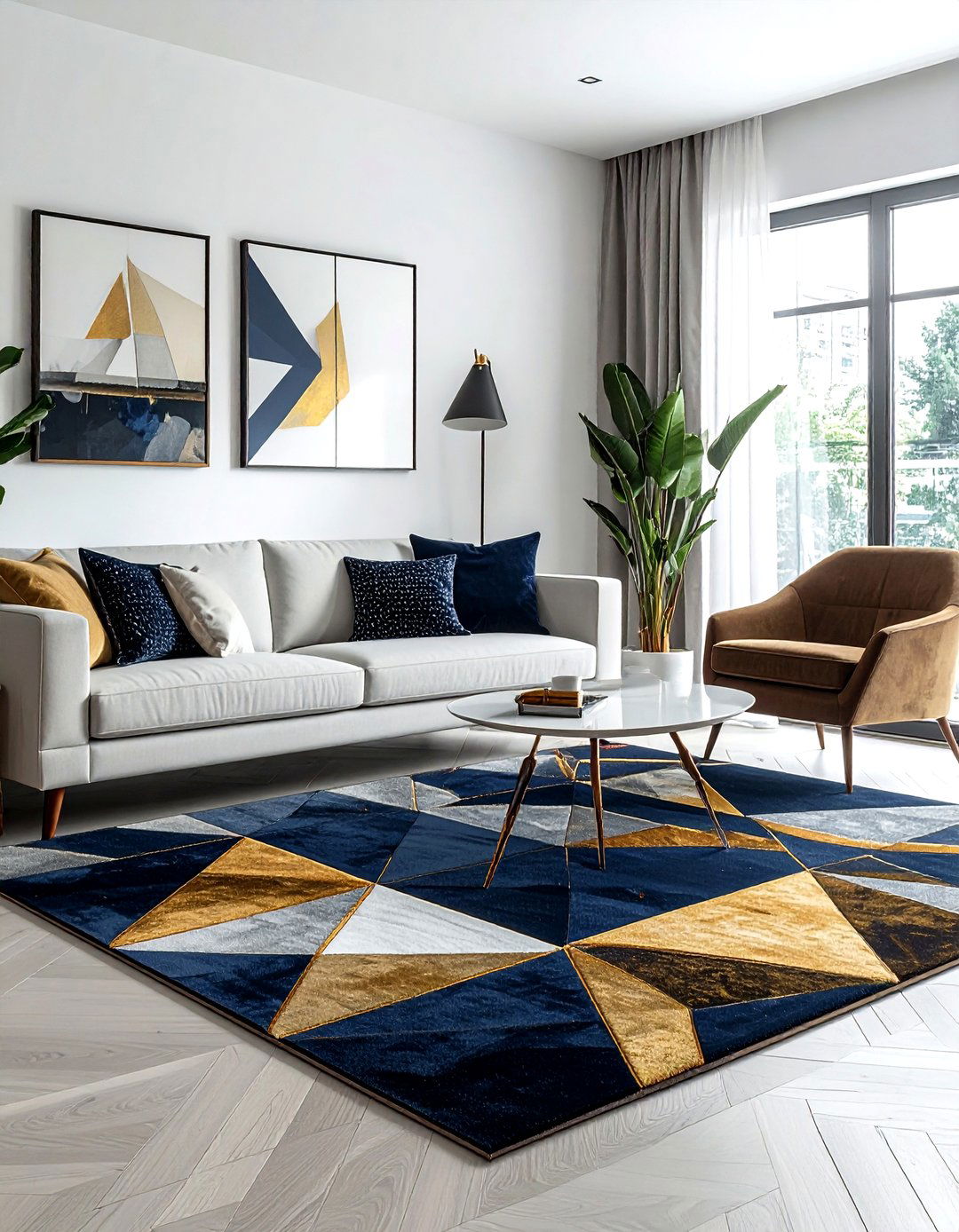 Geometric living room rug - 30 patterned rug ideas