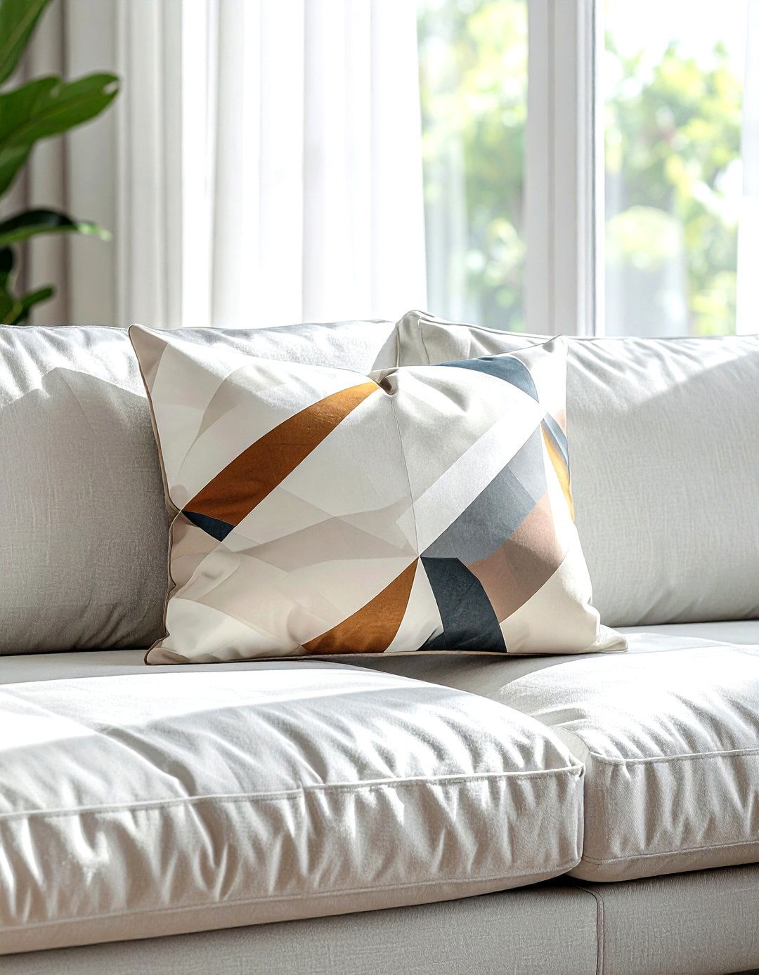 Geometric lumbar pillow for sofa - 30 lumbar pillow ideas