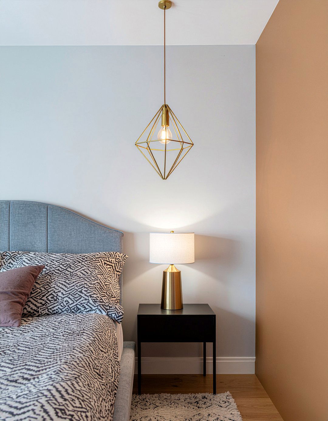 Geometric metal pendant - 30 bedroom pendant lights