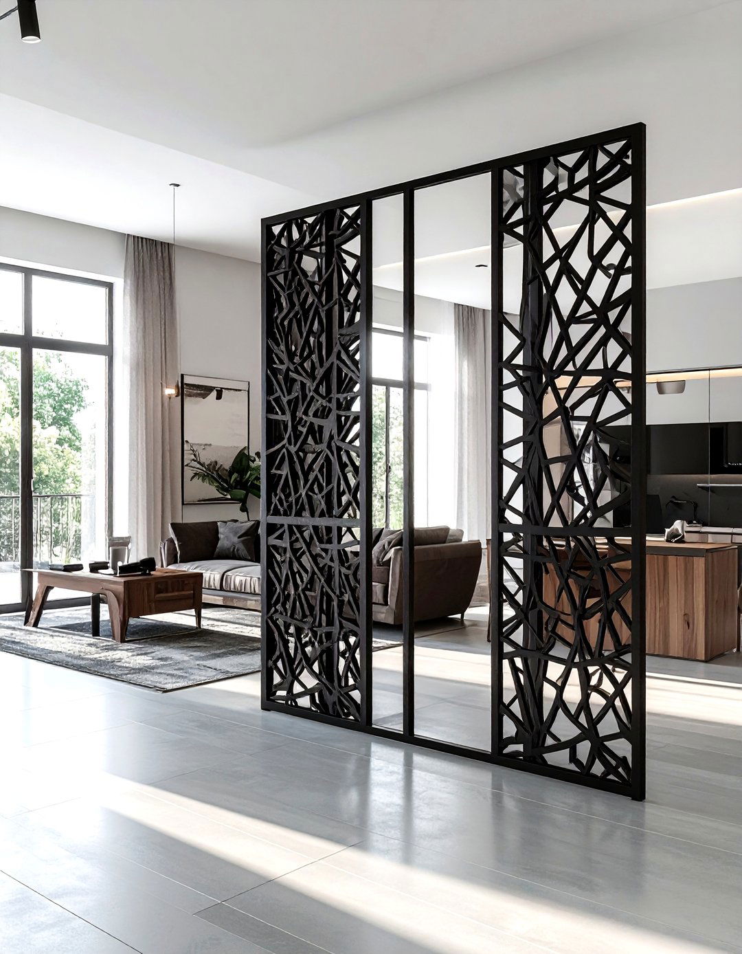 Geometric metal room divider - 30 geometric pattern decor ideas