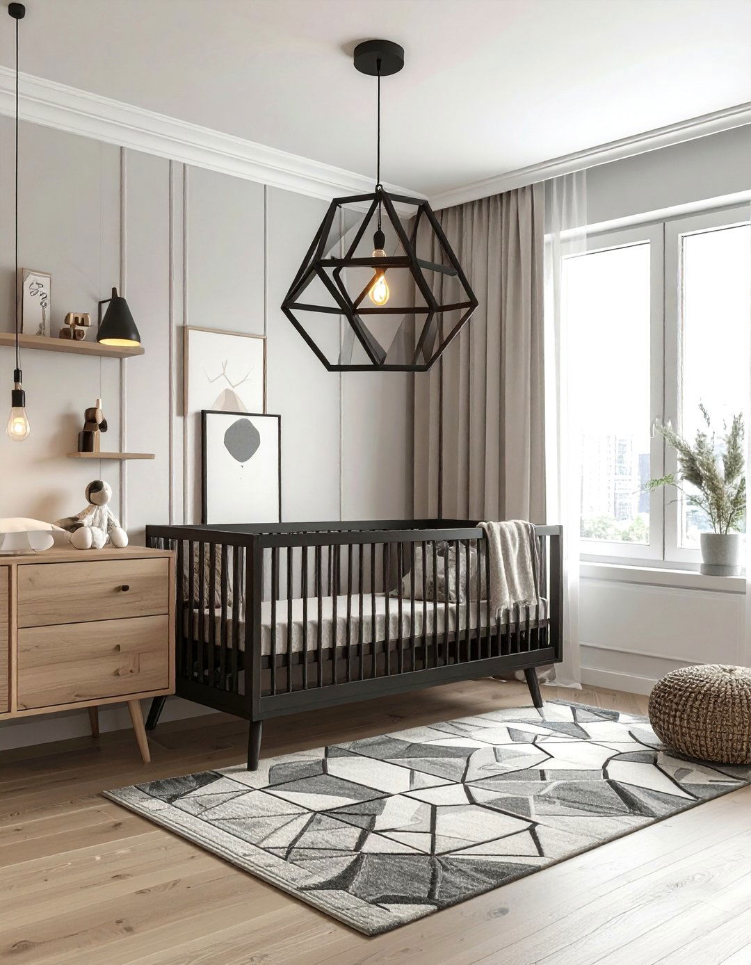 Geometric nursery pendant - 30 nursery lighting ideas
