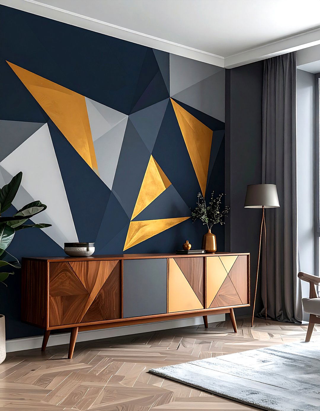 Geometric paint pattern - 30 statement wall ideas