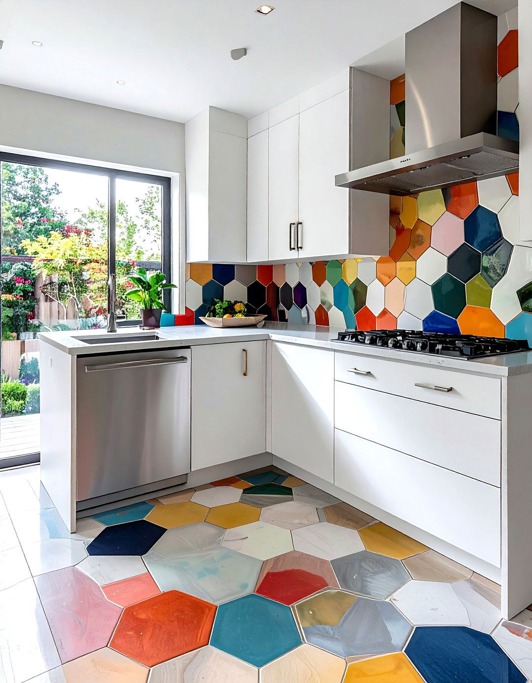 Geometric pattern backsplash - 30 bright decor ideas