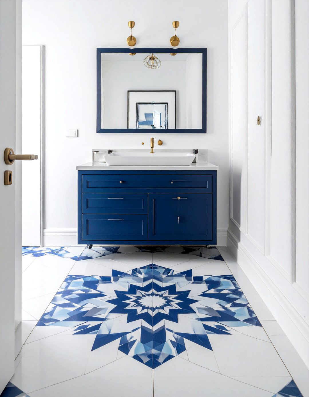 Geometric pattern bathroom tile - 30 ceramic tile bathroom ideas
