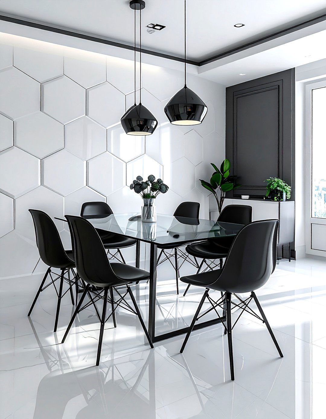 Geometric pattern dining room - 30 bold wallpaper dining room ideas