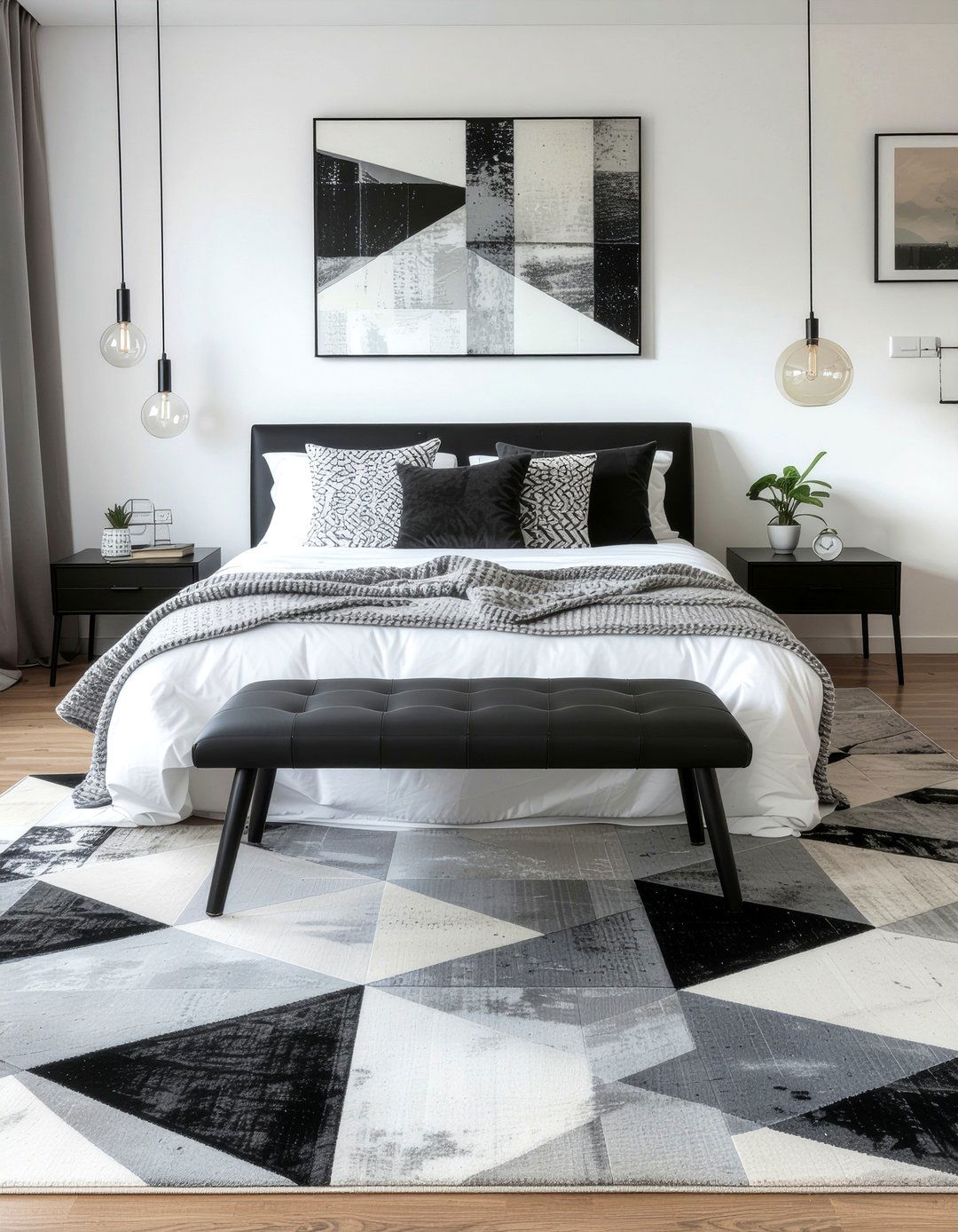 Geometric pattern rug - 30 bedroom area rugs