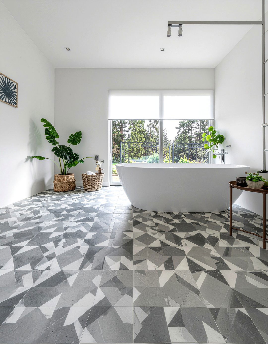 Geometric pattern tile - 30 bathroom tile ideas