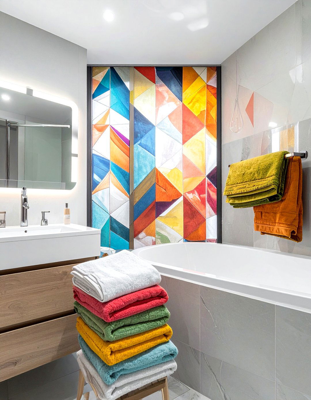 Geometric pattern window film - 30 bathroom window film ideas