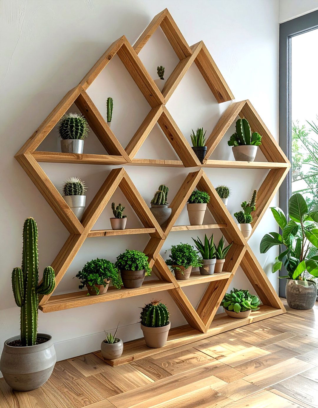 Geometric plant shelf - 30 plant shelf ideas