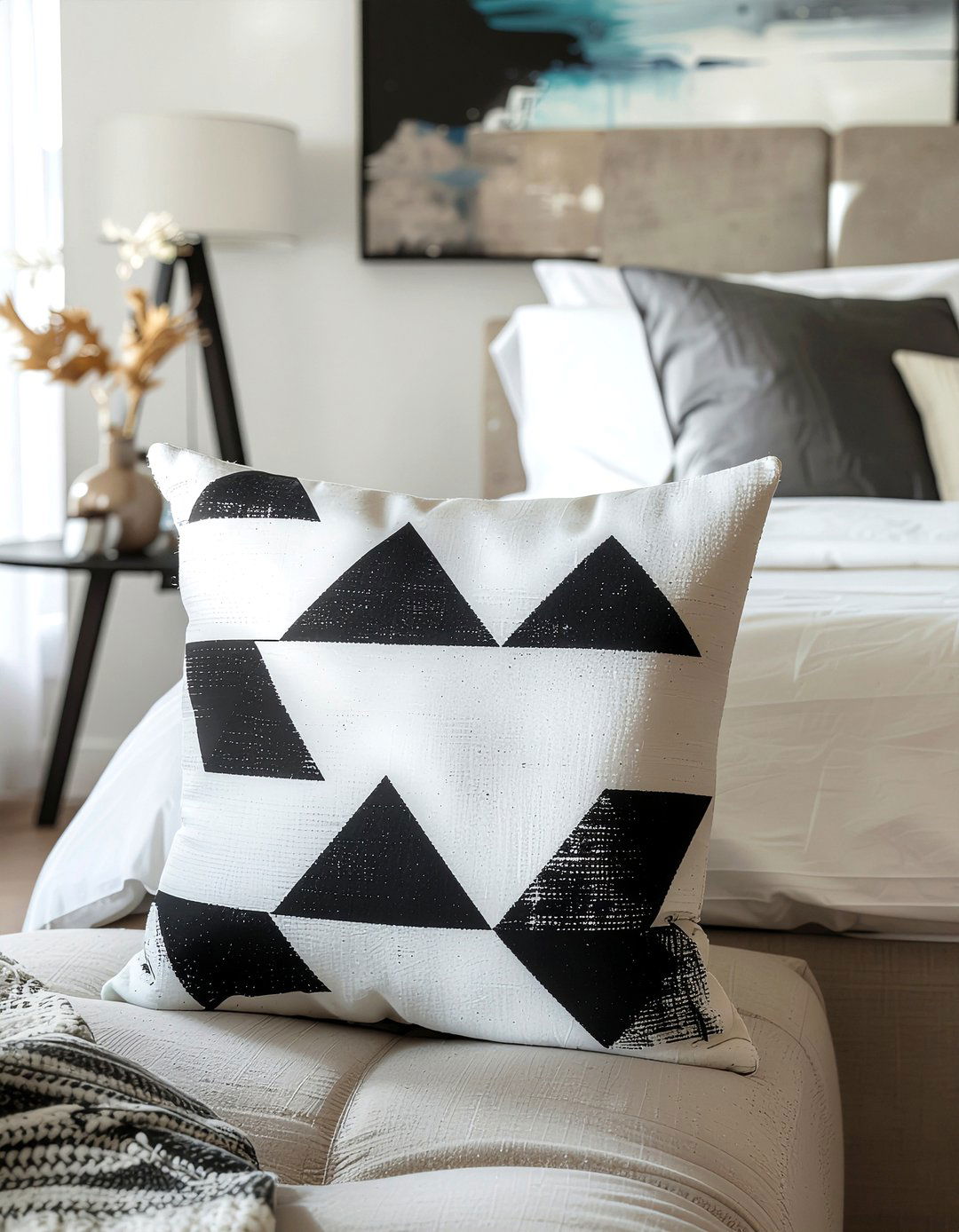 Geometric print pillow - 30 bedroom decorative pillows