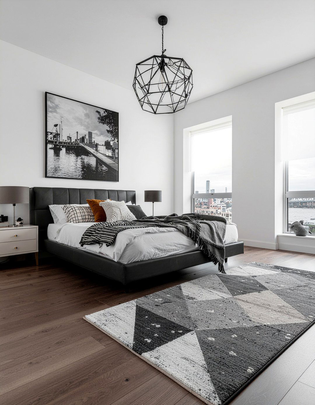 Geometric rug - 30 bedroom rugs
