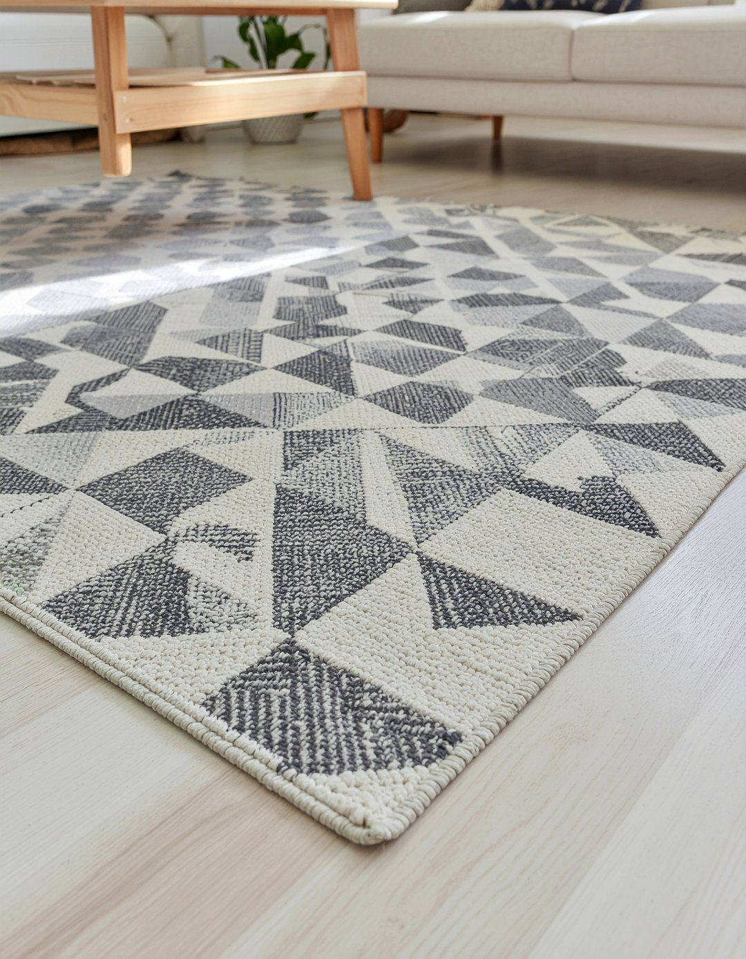 Geometric rug living room - 30 scandinavian living room ideas
