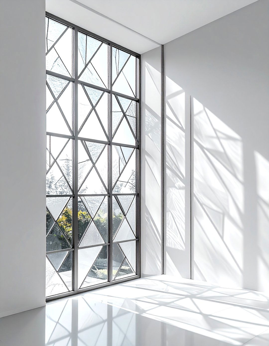 Geometric stained glass window - 30 geometric pattern decor ideas