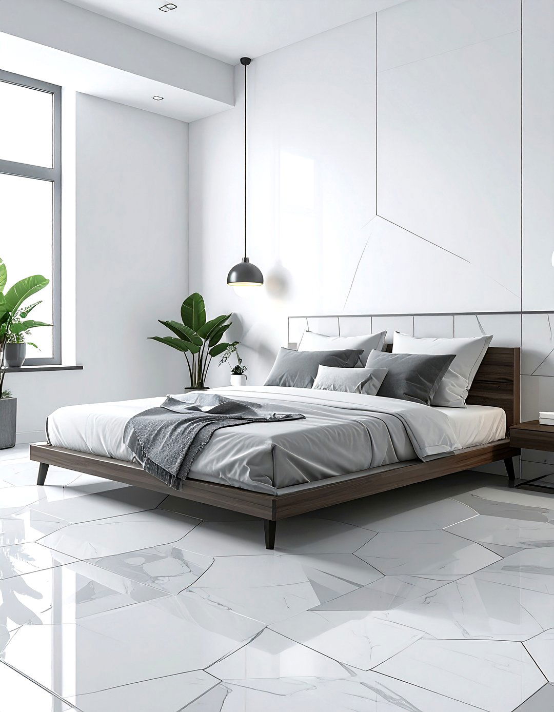 Geometric tile layout - 30 bedroom floor design ideas