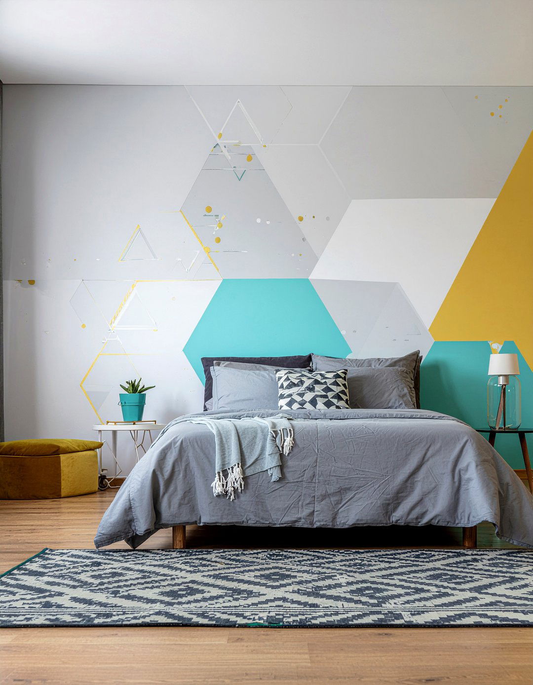 Geometric wall art - 30 tween bedroom ideas