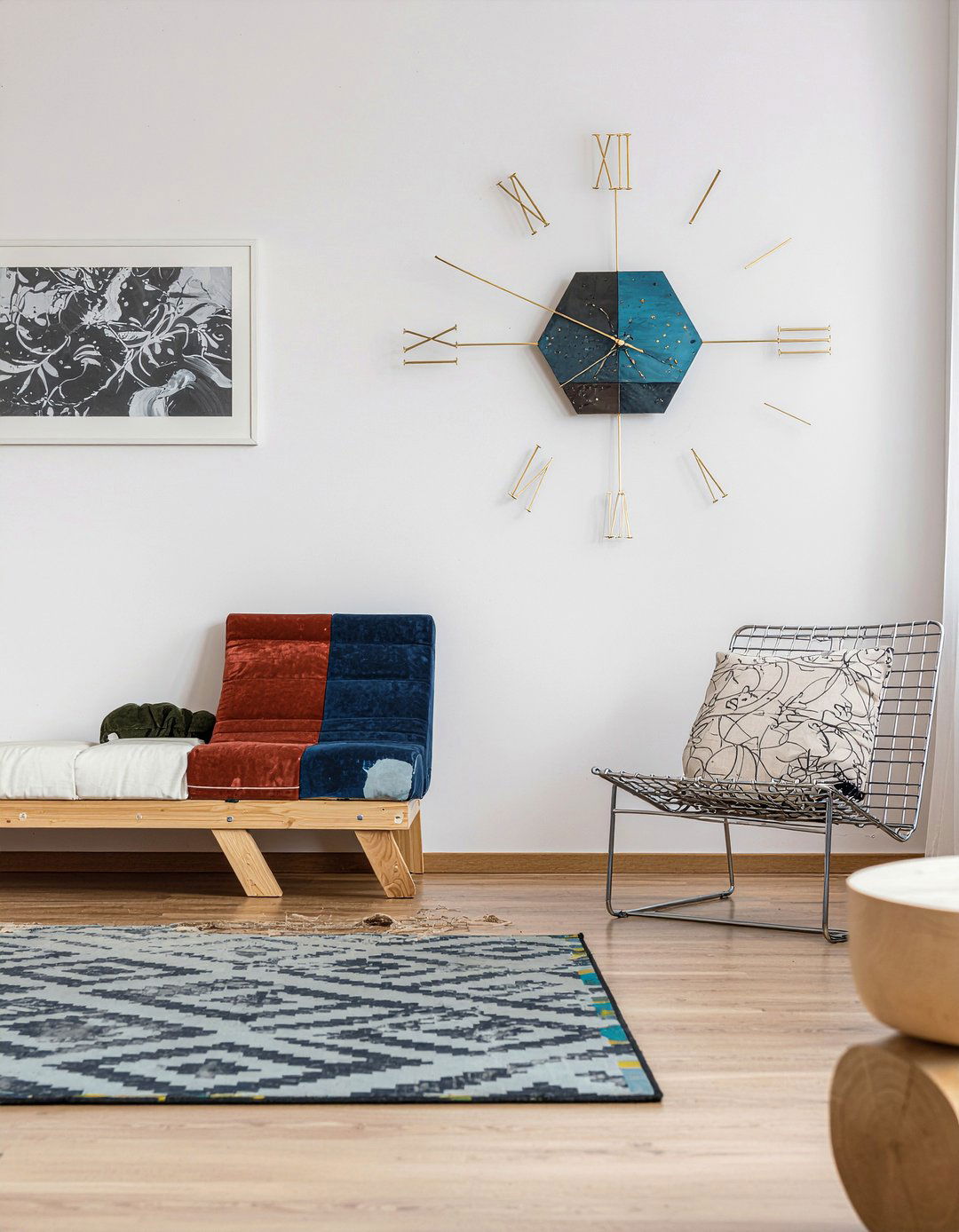 Geometric wall clock - 30 living room clock ideas