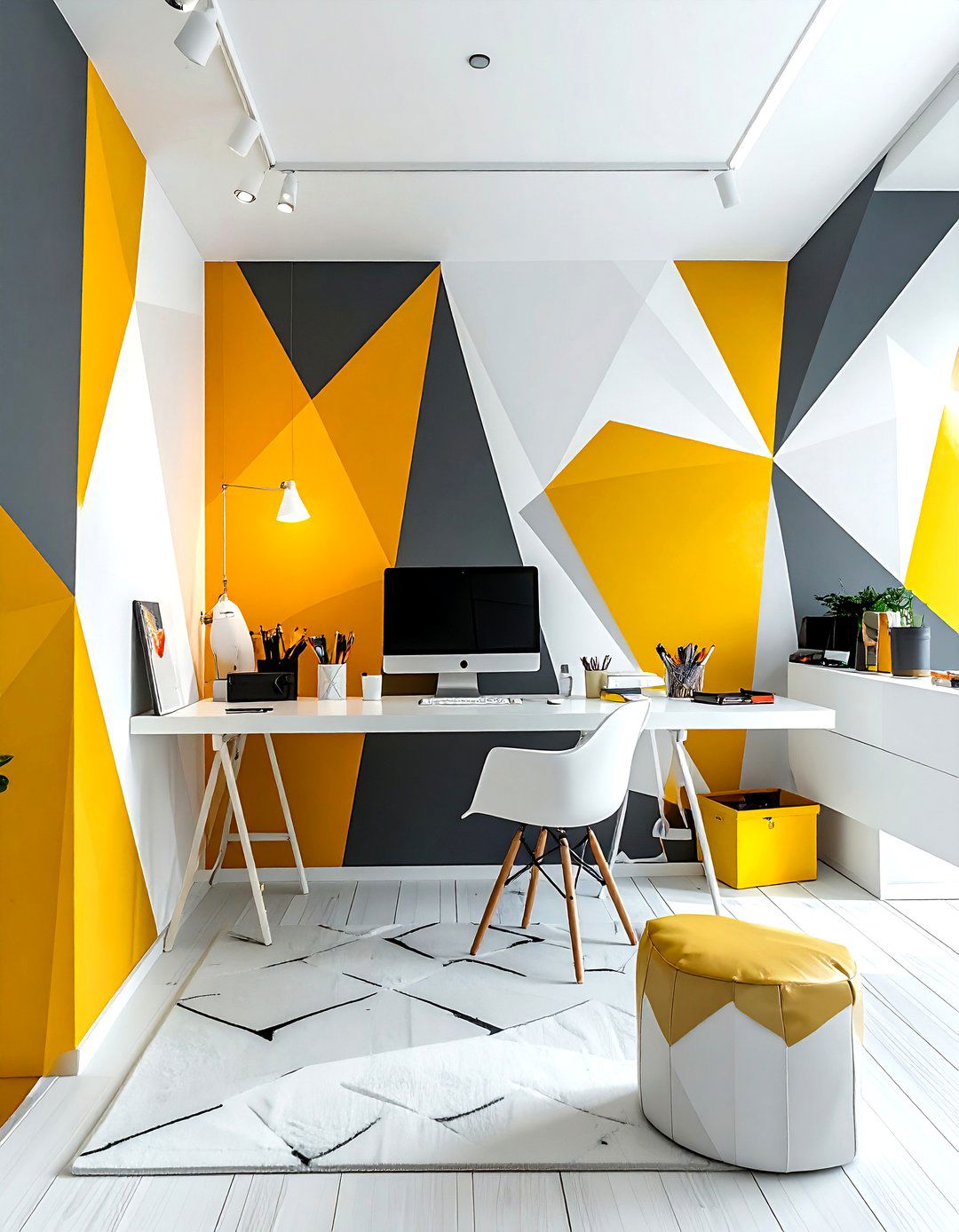 Geometric wall mural - 30 paint ideas for walls