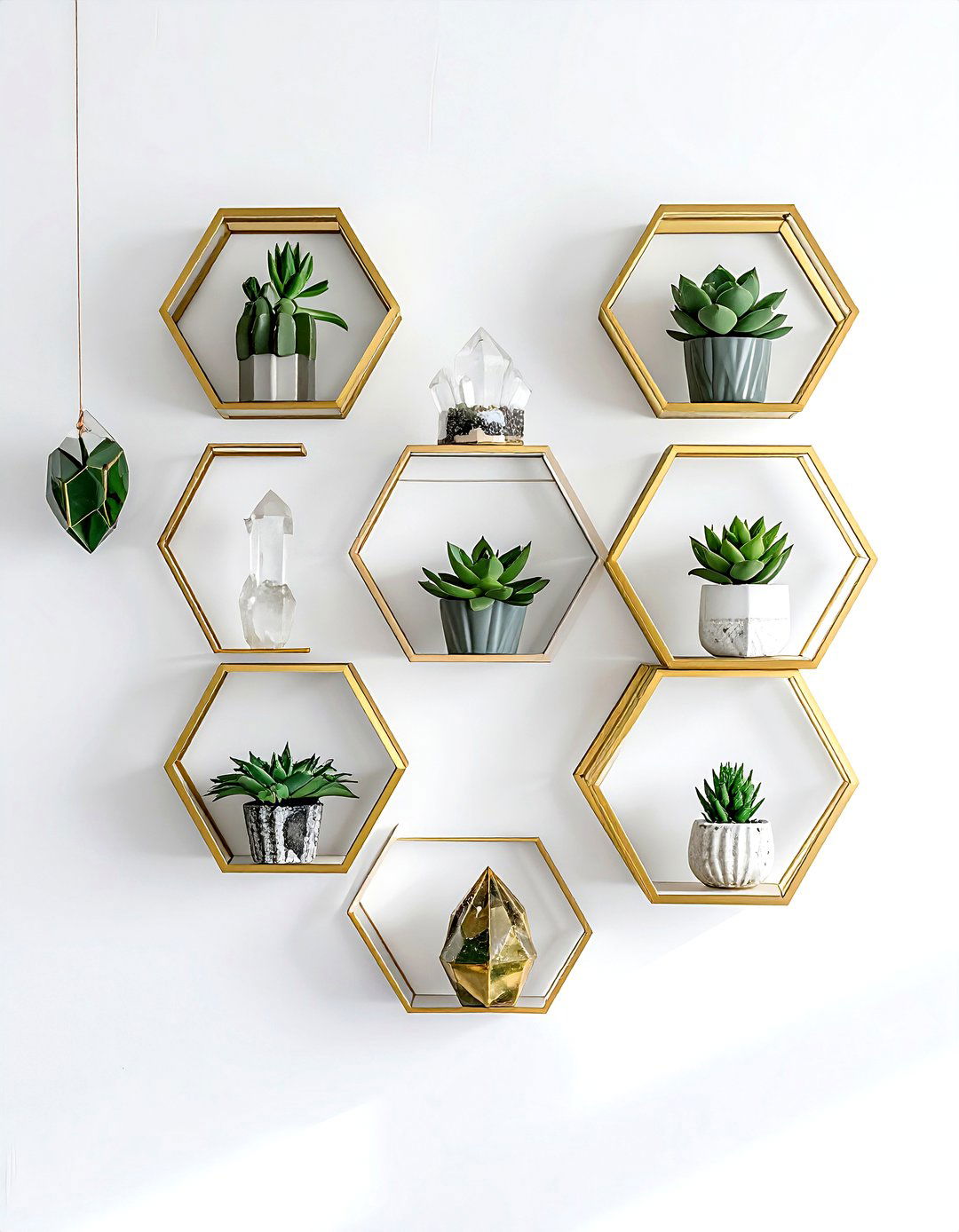 Geometric wall shelves - 30 living room hanging storage ideas