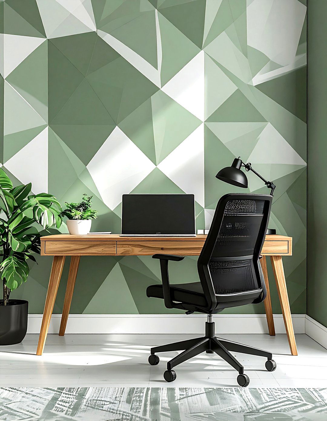 Geometric wallpaper pattern - 30 mid-century modern decor ideas