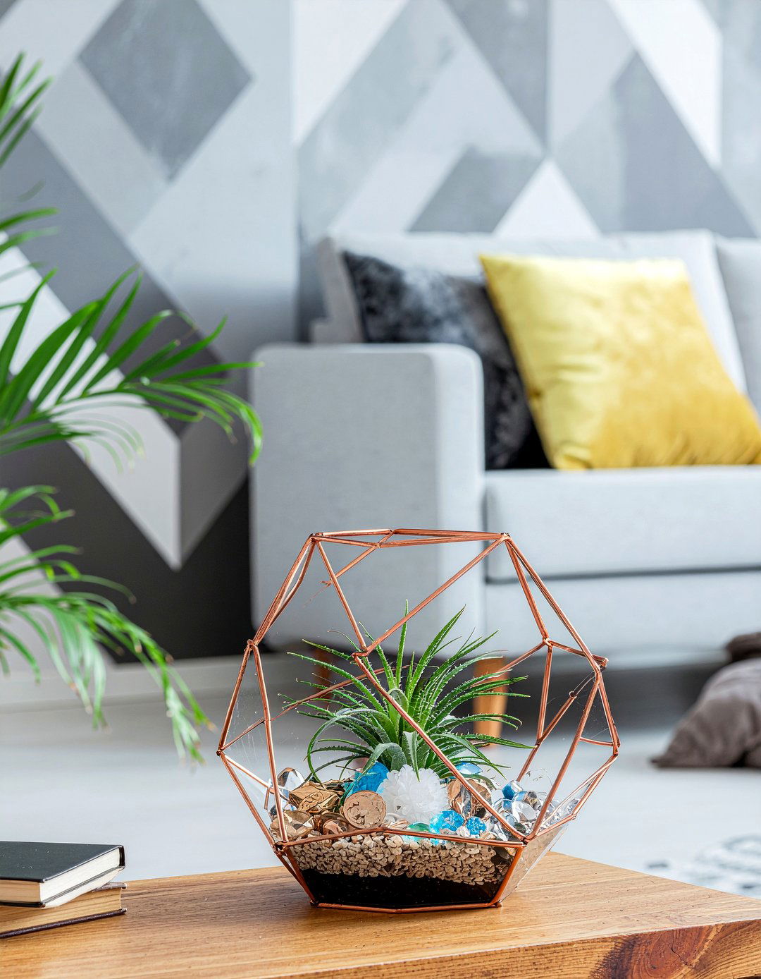 Geometric wire box - 30 living room storage box ideas