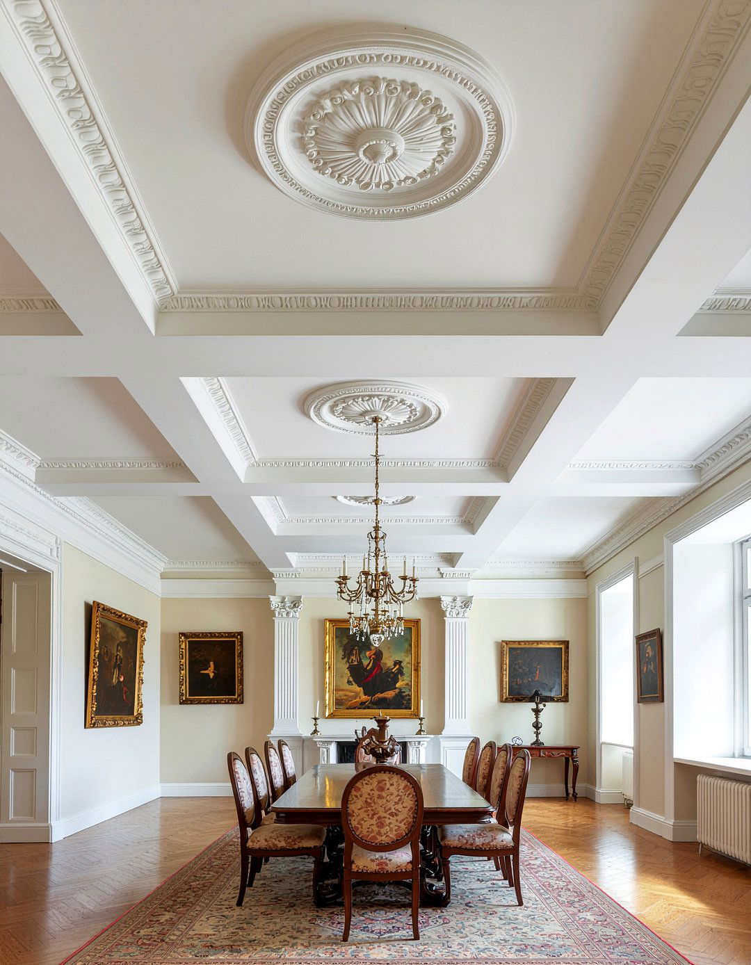 Georgian era ceiling molding - 30 dining room cornice ideas